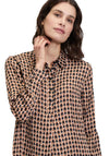 Betty Barclay Geometric Satin Long Sleeve Blouse, Brown