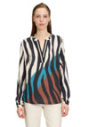 Betty Barclay Zebra Print Embellished Blouse, Black Multi