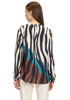 Betty Barclay Zebra Print Embellished Blouse, Black Multi