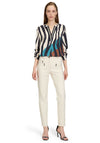 Betty Barclay Zebra Print Embellished Blouse, Black Multi