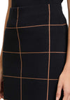 Betty Barclay Grid Print Knit Pencil Skirt, Black