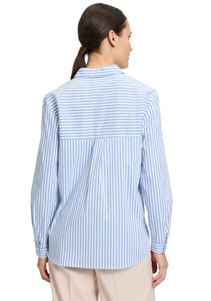 Betty Barclay Embellished Striped Shirt, Blue and White