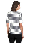 Betty Barclay Embellished Striped Top, Black and Cream