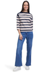 Betty Barclay Striped Boat Neck Top, Navy and Beige