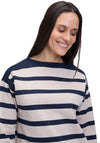 Betty Barclay Striped Boat Neck Top, Navy and Beige