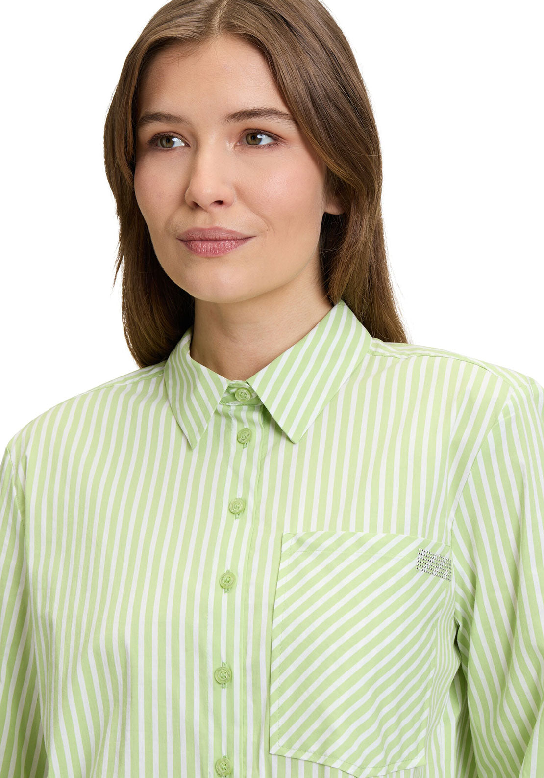 Betty Barclay Striped Shirt, Green and White