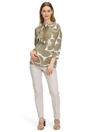 Betty Barclay Ribbed Embellished Sweatshirt, Green