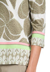 Betty Barclay Floral Print Embellished Top, Green