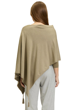 Betty Barclay One Size Draped Knit Shawl, Khaki Green