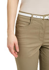 Betty Barclay Sally Belted Slim Leg Chinos, Khaki Green