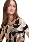 Betty Barclay Embellished Printed Top, Beige and Black