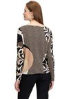 Betty Barclay Embellished Geometric Print Top, Beige and Black