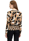 Betty Barclay Embellished Geometric Print Sweater, Black and Beige