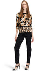Betty Barclay Embellished Geometric Print Sweater, Black and Beige