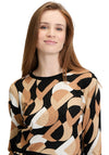 Betty Barclay Embellished Geometric Print Sweater, Black and Beige