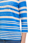 Betty Barclay Embellished Striped Top, Blue and Beige