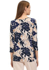 Betty Barclay Floral Print Top, Beige and Navy