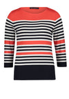 Betty Barclay Striped Top, Navy and Red