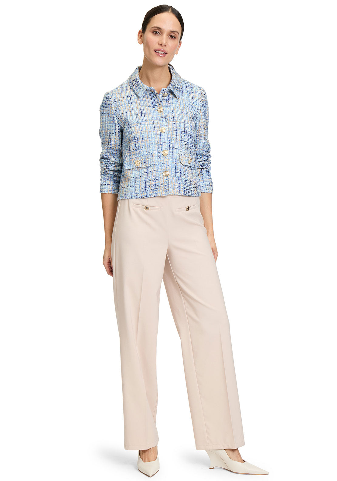 Betty Barclay Boucle Buttoned Jacket, Blue - McElhinneys