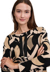 Betty Barclay Embellished Geometric Print Sweater, Beige and Black