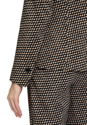 Betty Barclay Geometric Print Blazer, Black and Beige