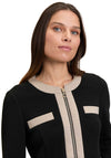 Betty Barclay Zip Up Jacket, Black and Beige