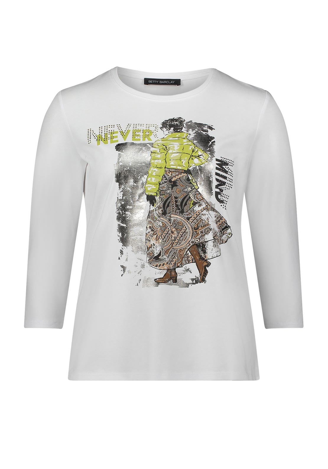Betty Barclay Embellished Print Top, White
