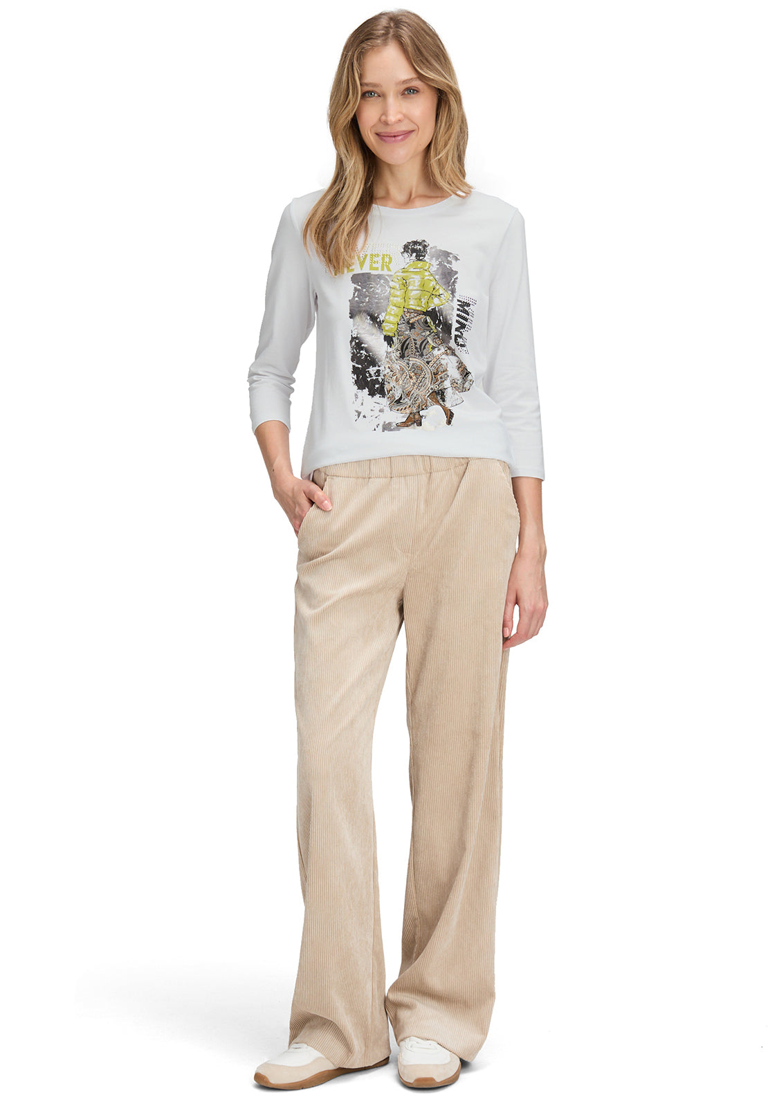 Betty Barclay Embellished Print Top, White