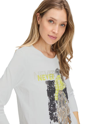 Betty Barclay Embellished Print Top, White