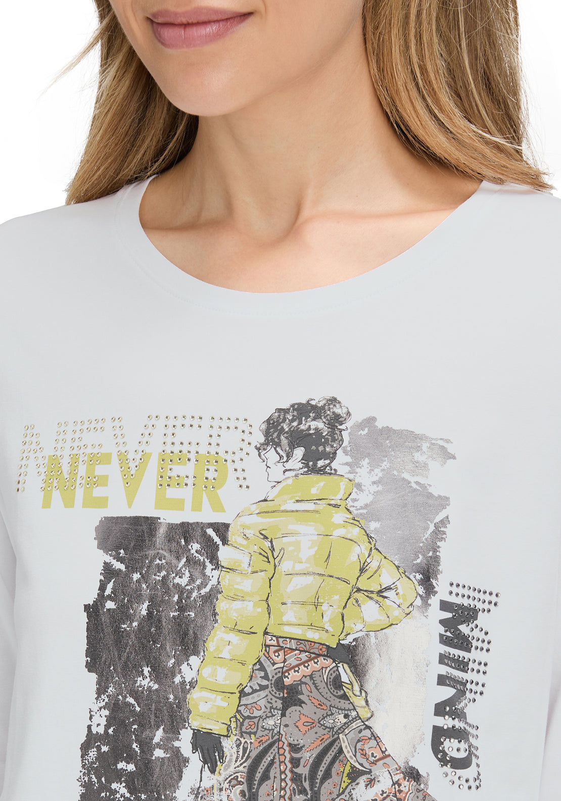 Betty Barclay Embellished Print Top, White