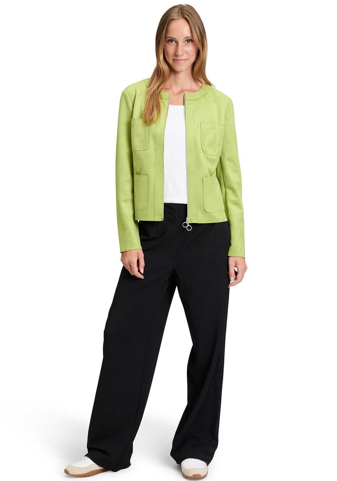Betty Barclay Faux Suede Jacket, Green
