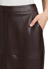 Betty Barclay Faux Leather A-Line Midi Skirt, Brown