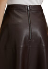 Betty Barclay Faux Leather A-Line Midi Skirt, Brown