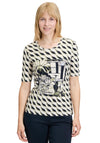 Betty Barclay Geometric Print Graphic Top, Beige Multi