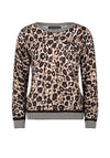 Betty Barclay Contrast Trim Leopard Print Jumper, Brown