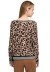 Betty Barclay Contrast Trim Leopard Print Jumper, Brown