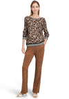 Betty Barclay Contrast Trim Leopard Print Jumper, Brown