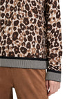 Betty Barclay Contrast Trim Leopard Print Jumper, Brown