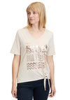 Betty Barclay Metallic Front T Shirt, Beige