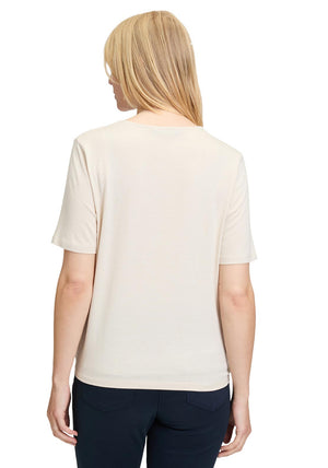 Betty Barclay Metallic Front T Shirt, Beige