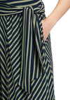 Betty Barclay Striped Belted Dress, Navy and Green