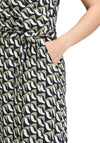 Betty Barclay Geometric Wrap Dress, Navy and Green