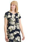 Betty Barclay Floral Pleated Top, Navy