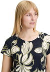 Betty Barclay Floral Pleated Top, Navy