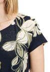 Betty Barclay Floral Pleated Top, Navy