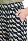 Betty Barclay Geometric Print Slip on Trousers, Navy