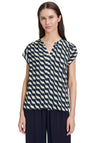 Betty Barclay Geometric Print Blouse, Navy