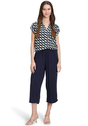 Betty Barclay Geometric Print Blouse, Navy