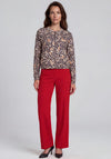 Betty Barclay Animal Print Zipped Jacket, Navy and Brown