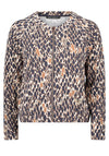 Betty Barclay Animal Print Zipped Jacket, Navy and Brown